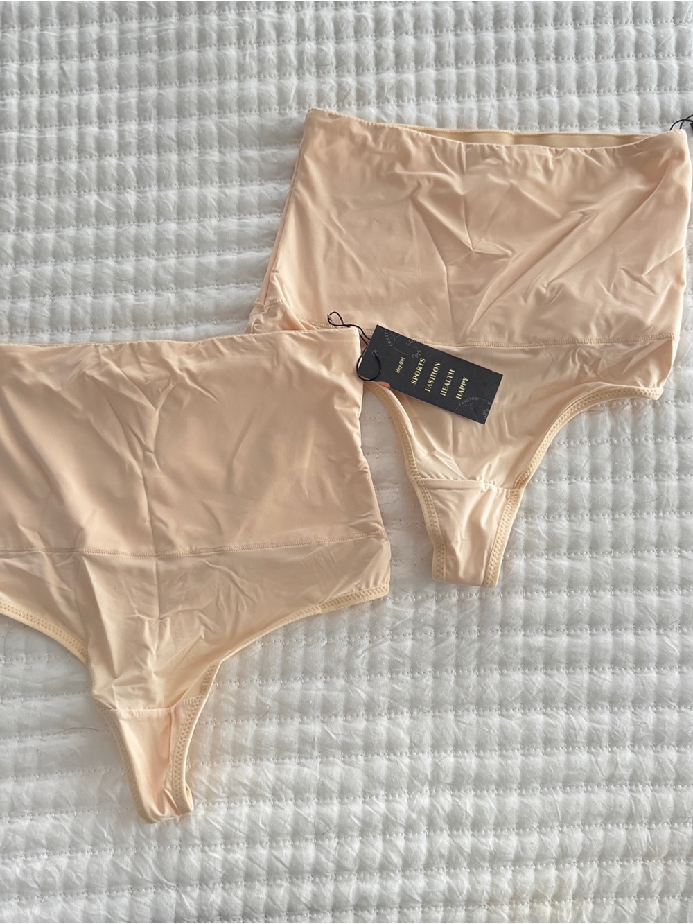 NWT 2 Pair High-Waist Seamless Shapewear Thongs in Nude